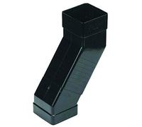 FLOPLAST 65mm Square Downpipe Adjustable Offset Bend - Black