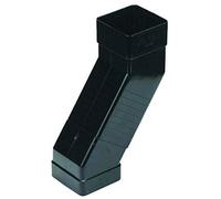 FLOPLAST 65mm Square Downpipe Adjustable Offset Bend - Black - Pack of 2