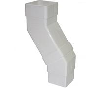FLOPLAST 65mm Square Downpipe Adjustable Offset Bend - White