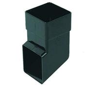 FLOPLAST 65mm Square Downpipe Shoe - Black - Pack of 2