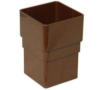 FLOPLAST 65mm Square Downpipe Socket - Brown - Pack of 2