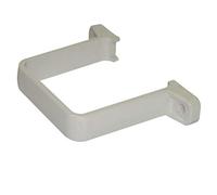 FLOPLAST 65mm Square Flush Down Pipe Clip - White - Bag of 10