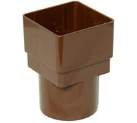 FLOPLAST 65mm Square to 68mm Round Downpipe Adapter - Brown - Pack of 2
