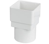 Floplast White Square To Round Gutter Adaptor, (L)65mm (Dia)68mm