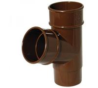 FLOPLAST 68mm Round 67 Degree Downpipe Branch - Brown