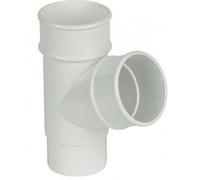 FLOPLAST 68mm Round 67 Degree Downpipe Branch - White - Pack of 2