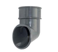 Floplast 68mm Round Downpipe Shoe Anthracite Grey - Push-Fit Upvc, 5-Year Guarantee
