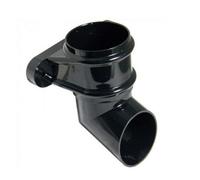 Floplast 68mm Round Downpipe Shoe With Fixing Lugs, Black