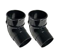 FLOPLAST 68mm Round Gutter Pipe 112 Degree Offset Bend - Black - Pack of 2