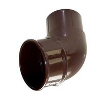 FLOPLAST 68mm Round Gutter Pipe 112 Degree Offset Bend - Brown - Pack of 2