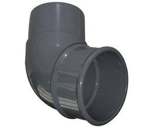 FLOPLAST 68mm Round Gutter Pipe 112 Degree Offset Bend - Grey - Pack of 2
