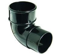 FLOPLAST 68mm Round Gutter Pipe 92.5 Degree Offset Bend - Black - Pack of 2
