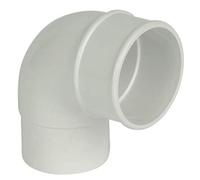 FLOPLAST 68mm Round Gutter Pipe 92.5 Degree Offset Bend - White - Pack of 2