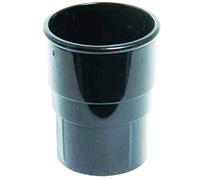 FLOPLAST 68mm Round Gutter Pipe Socket - Black - Pack of 2