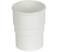 FLOPLAST 68mm Round Gutter Pipe Socket - White - Pack of 2