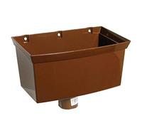 FLOPLAST 68mm Round Universal Gutter Hopper- Brown - Pack of 2