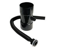 Floplast 80mm Round Rainwater Diverter Black - Compact Upvc Gutter Diverter For Water Butts