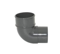 Floplast 92.5 Degree Round Downpipe Bend 68mm Anthracite Grey - Upvc, Compact 78mm X 116mm X 126mm