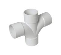 Floplast Abs Solvent Weld 92.5 Degree Cross Tee 40mm White
