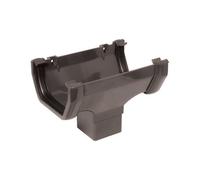 Floplast Anthracite Grey Square Running Gutter Outlet, (L)136mm (W)114mm