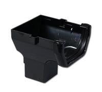 Floplast Black 114mm Square Gutter and Fittings (Black Stopend Outlet)