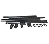 Floplast (BLACK) HALF SHED MINI Guttering Pack 2 metre (6FT) inc 50mm Downpipes & 76mm Miniflo Guttering for shed, porch, conservatory, out building, etc BLACK