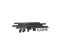 Floplast Black Mini Guttering Pack 2M With 50mm Downpipes And 76mm Gutter For Shed Porch Conservatory Or Outbuilding