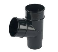 FLOPLAST 68mm Round 67 Degree Downpipe Branch - Black