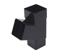 Floplast Black Square 67.5° Gutter Branch, (Dia)65mm