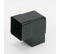 FLOPLAST 65mm Square Downpipe 92.5 Degree Offset Bend - Black