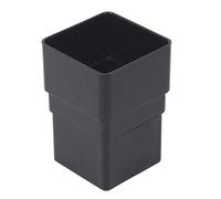 FLOPLAST 65mm Square Downpipe Socket - Black