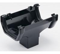 Floplast Black Square Running Gutter Outlet, (L)138mm (W)114mm