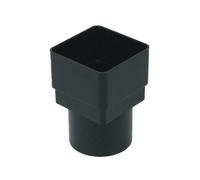 Floplast Black Square To Round Gutter Adaptor, (L)70mm (Dia)68mm