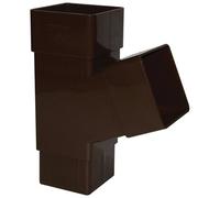 Floplast Brown Square 67.5° Gutter Branch, (Dia)65mm