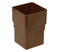 Floplast Brown Square Gutter Socket (L)70mm (Dia)65mm