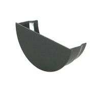 Floplast Cast Iron Effect Half Round 112mm Internal Stopend Pack Of 2 - Upvc, 20-Year Guarantee