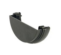 Floplast Cast Iron Effect Half Round Gutter External Stopend 112mm - Pack Of 2