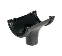 Floplast Cast Iron Effect Half Round Gutter Running Outlet 112mm Pack Of 2 - Upvc Cast Iron Style, Push-Fit For 68mm Downpipe.