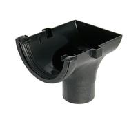 FloPlast Cast Iron Effect Half Round Gutter Stopend Outlet - 112mm