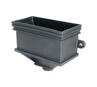 Floplast Cast Iron Effect Rectangular Gutter Hopper 65/68mm Pack Of 2