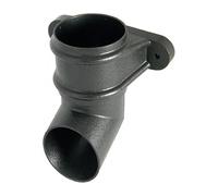 FloPlast Cast Iron Effect Round Downpipe Shoe with Fixing Lugs - 68mm