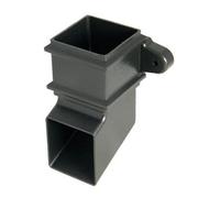 Floplast Cast Iron Effect Square Downpipe Shoe With Fixing Lugs 65mm - Pack Of 2
