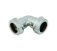 Floplast Chrome Effect Compression 90° Waste Pipe Bend (Dia)32mm