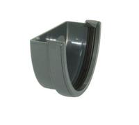 Floplast Deepflow Hi-Cap External Stopend 115mm X 75mm Anthracite Grey - Upvc