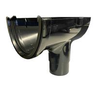 FloPlast Deepflow/Hi-Cap Gutter Stopend Outlet - 115mm x 75mm Black