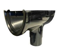 Floplast Deepflow Hi-Cap Stopend Outlet 115mm X 75mm Black - Push-Fit To 68mm Downpipe