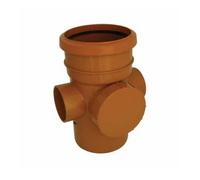 Floplast Drainage Single Socket Access Pipe 110mm Pack Of 2 - Pvc-U, Terracotta, Single Socket, 10-Year Guarantee.
