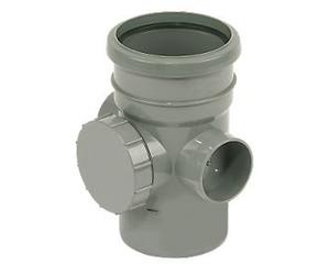 FloPlast Grey Access Pipe Single Socket 110mm