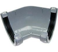 FLOPLAST 112mm Round Gutter Pipe 135 Degree Angle - Grey