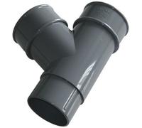 Floplast Grey Round 67.5° Gutter Branch, (Dia)68mm